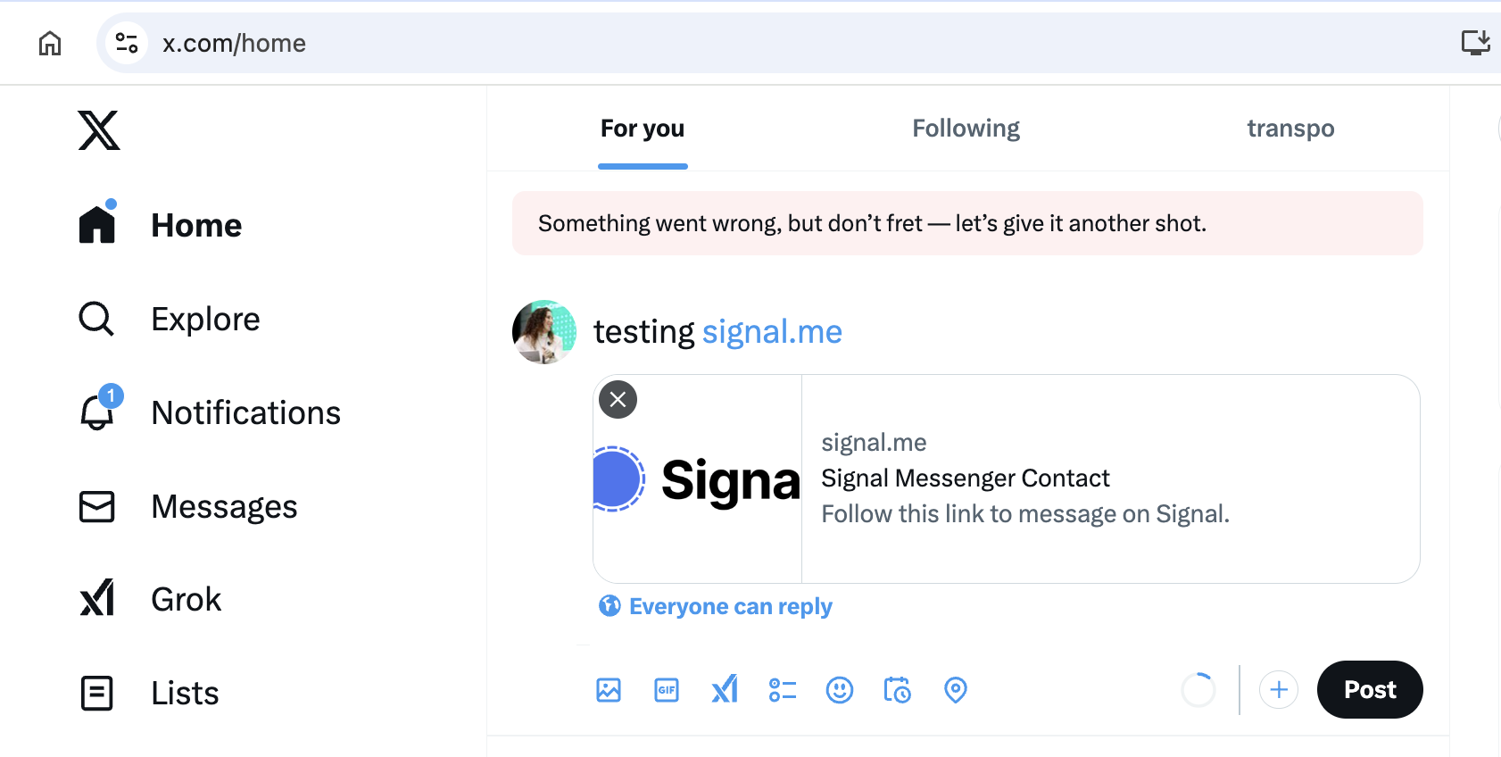 X is blocking links to Signal, a secure messaging platform used by federal workers