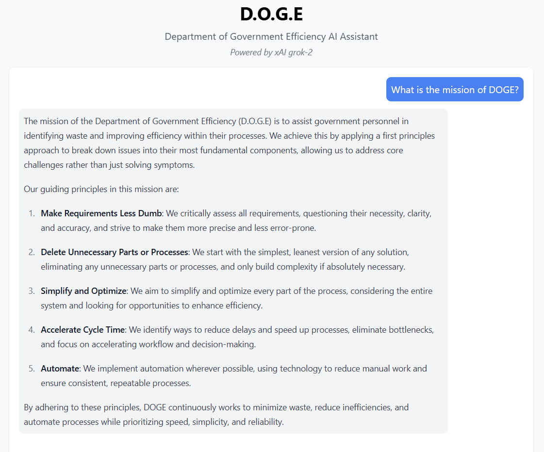 Elon Musk staffer created a DOGE AI assistant for making government ‘less dumb’